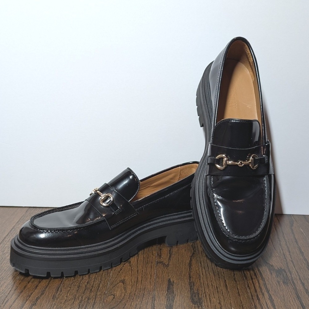 Thursday Boot Co Everyday Loafers Womens 11.5 Black Leather Lug Sole Horsebit